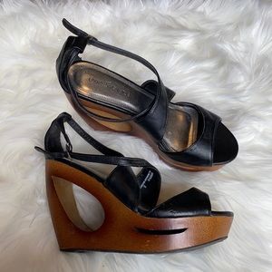 Charming Charlie Wooden wedge heels